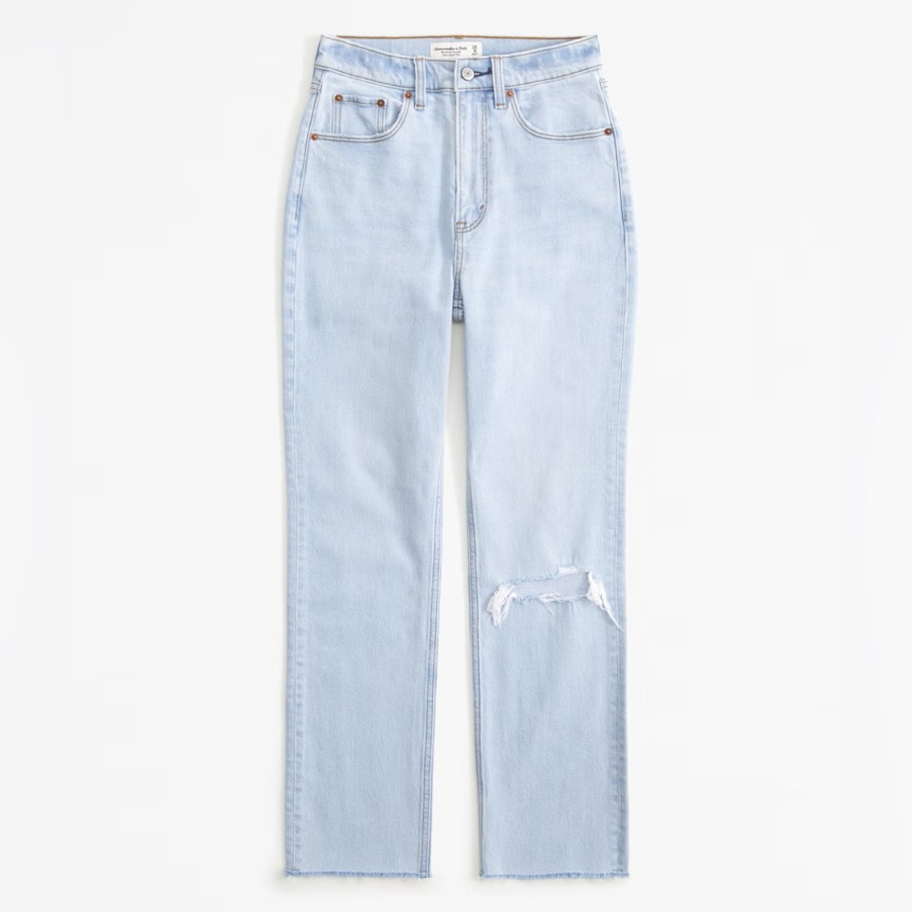Abercrombie and Fitch Curve Love Ultra High Rise Ankle Straight Jean